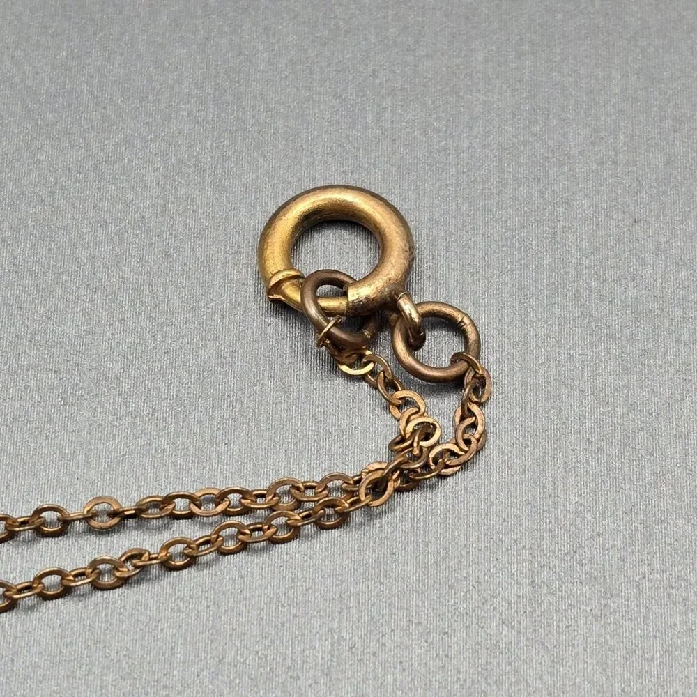 Vintage 1940s Chicago Municipal Airport Heart Locket Necklace Sweetheart Jewelry - Picture 6 of 9